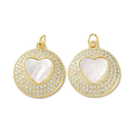 Valentine"s Day Brass Micro Pave Clear Cubic Zirconia Pendants KK-B083-41L-G-1