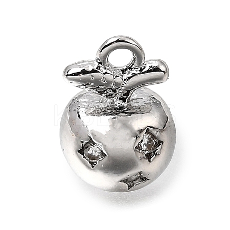 Brass Micro Pave Clear Cubic Zirconia Charms KK-N290-20P-1