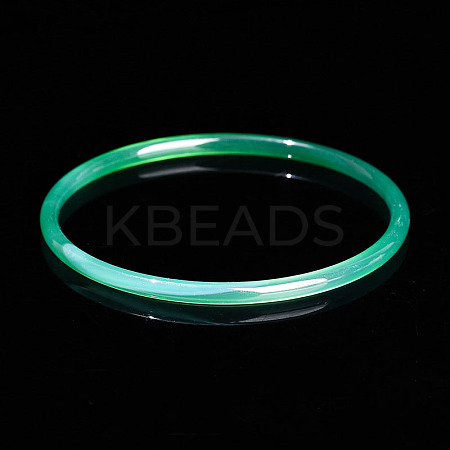 Dyed Natural Green Onyx Agate Simple Plain Bangle for Women FIND-PW0021-09B-05-1