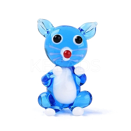 Handmade Lampwork Cat Figurine Display Decorations LAMP-N034-26C-1