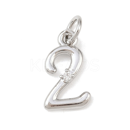 Brass Micro Pave Clear Cubic Zirconia Charms KK-P339-27P-02-1