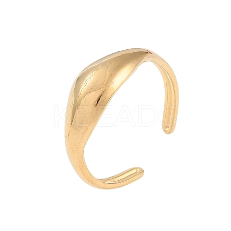304 Stainless Steel Open Cuff Rings for Women RJEW-C095-07G-1