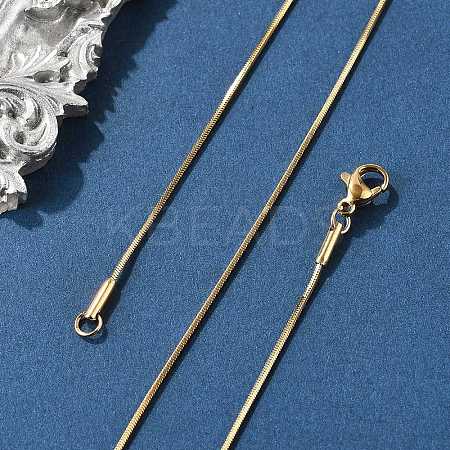 Ion Plating(IP) 304 Stainless Steel Snake Chains Necklaces STAS-F094-24G-1