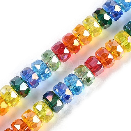 Electroplate Glass Beads Strands X-EGLA-B009-04-1