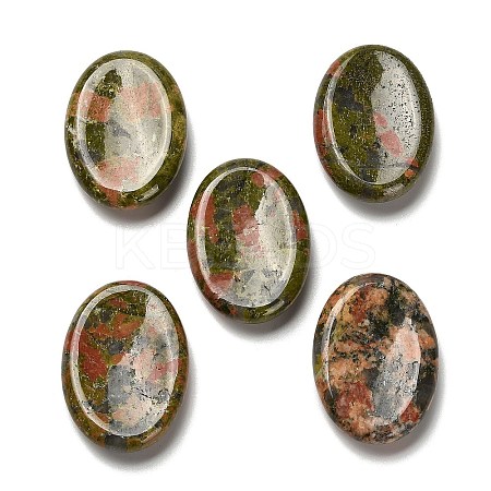 Oval Natural Unakite Worry Stone G-H073-06B-1