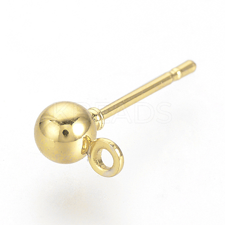 Iron Ball Stud Earring Findings LS-X-KK-R071-09G-NF-1