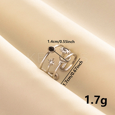 304 Stainless Steel Enamel Cuff Ring HA8093-1-1