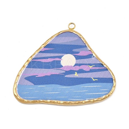 Printed 304 Stainless Steel Pendants STAS-P419-08G-02-1