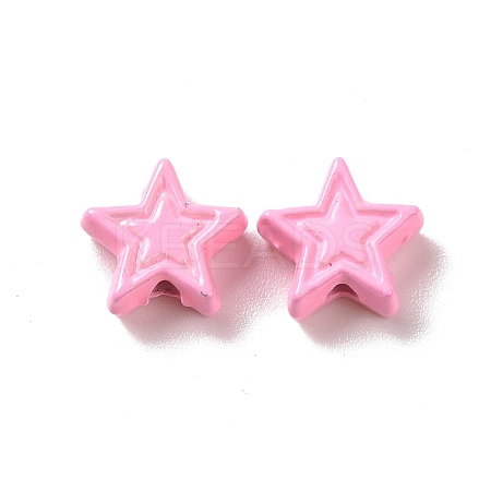 Spray Painted Alloy Beads PALLOY-K001-02B-1