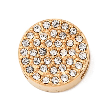 304 Stainless Steel Rhinestone Slide Charms STAS-P421-04B-G-1