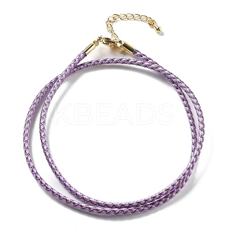 Polyester Cord Braided Necklace Makings MAK-L043-03G-22-1