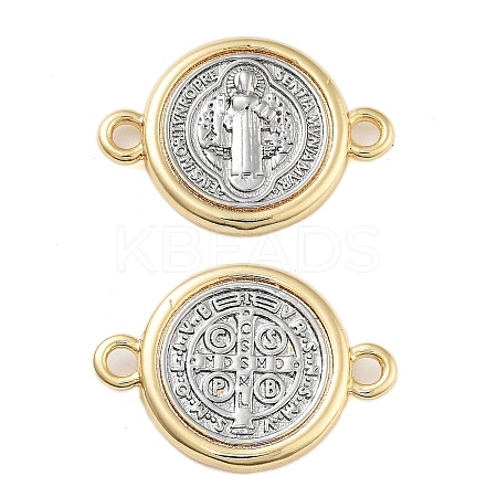 Rack Plating Religion Brass Connector Charms X-KK-B097-02G-1