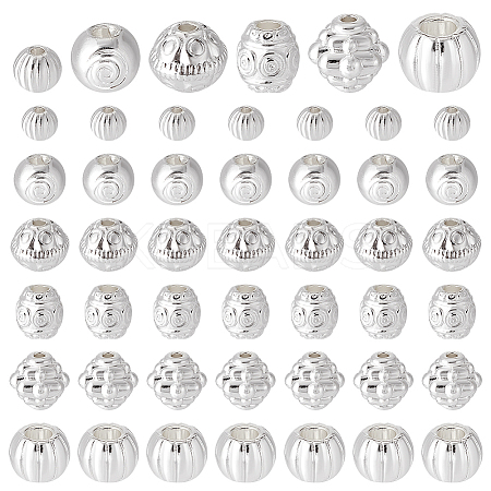 60Pcs 6 Styles Alloy Spacer Beads FIND-PH0020-69-1