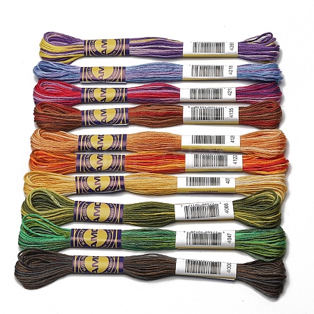 10Bundles 10 Colors Hand-woven Embroidery Cotton Threads PW-WG2F614-02-1