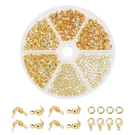 200Pcs Brass End Bead Tips DIY-PH0002-96A-WH-1