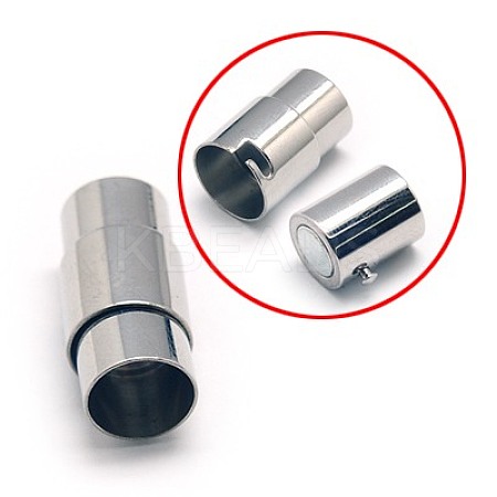 Tarnish Resistant 304 Stainless Steel Locking Tube Magnetic Clasps STAS-E006-64-1