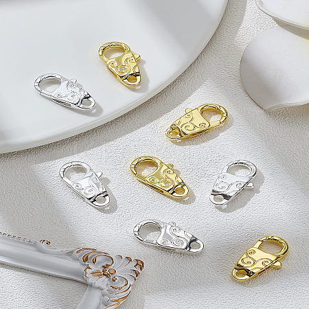 8Pcs 2 Colors Brass Lobster Claw Clasps KK-LP0004-41-1