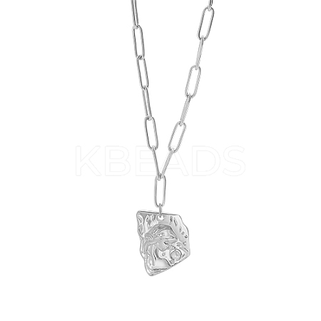 304 Stainless Steel Girl Shape Pendant Necklaces WT7593-2-1
