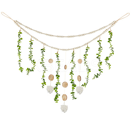 Artificial Eucalyptus Wall Hanging Decor AJEW-WH20067-035A-1