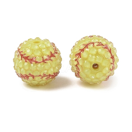 Sport Theme Opaque Acrylic Resin Beads MACR-U010-01E-1