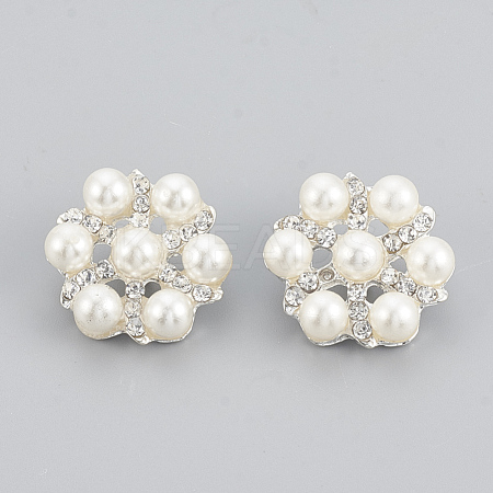 Alloy Rhinestone Shank Buttons RB-S048-11-1