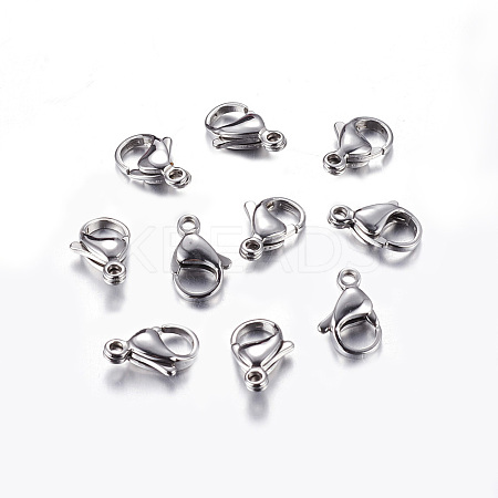 304 Stainless Steel Lobster Claw Clasps STAS-R050-13x8mm-1