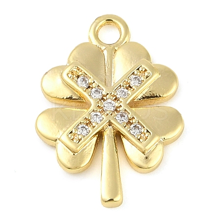 Cross Theme Real 18K Gold Plated Brass Micro Pave Clear Cubic Zirconia Pendants LS-KK-L219-06G-01-1