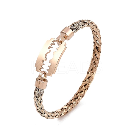 Adjustable Vacuum Plating PVD Vacuum Plating 304 Stainless Steel Bangles BJEW-F476-01RG-1