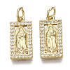 Brass Micro Pave Clear Cubic Zirconia Pendants KK-R133-004-01G-NF-2