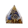 Chakra Theme Orgonite Pyramid Resin Energy Generators DJEW-PW0012-021F-1