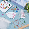 Mental Health Awarenes Theme Alloy Enamel Awareness Ribbon with Word Hope Charm Braided Bead Bracelets Kits SJEW-WR00001-4