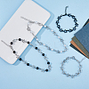 4Pcs 4 Style Alloy Hollow Star Link Chain Bracelets & Necklaces with ABS Plastic Pearl Beaded SJEW-FI0001-09-5
