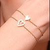 2Pcs Adjustable 201 Stainless Steel Link Bracelets FS-WGD474B-02-2