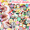 100pcs 5 Styles Handmade Polymer Clay Beads CLAY-YW0002-14-5