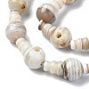 Natural Banded Agate 3-Hole Guru Bead Strands G-K149-42-3