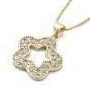 Brass Micro Pave Clear Cubic Zirconia Pendant Necklaces for Women NJEW-D305-03G-04-2