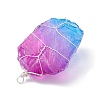 Electroplated Raw Rough Natural Quartz Copper Wire Wrapped Big Pendants PALLOY-JF02283-03-3