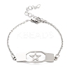 Non-Tarnish Stainless Steel Cable Chain Link Bracelets for Women Men STAS-Z061-01P-10-1