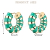 Enamel Striped Thick Hoop Earrings JE1110C-2