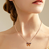 ANATTASOUL 5Pcs 5 Colors Butterfly Alloy Enamel Pendant Necklaces for Women NJEW-AN0001-80-6