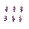 Natural Amethyst Chip Pendants PALLOY-TAC0052-03-1