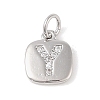 Rack Plating Brass Micro Pave CLear Cubic Zirconia Charms KK-E110-14P-Y-1