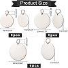 18Pcs 3 Style 201 Stainless Steel Flat Round Tag Pendants STAS-NB0001-21-5
