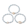 3Pcs 3 Styles Round Acrylic & Glass Beaded Stretch Bracelet Sets BJEW-JB10730-02-4