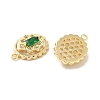 Brass Micro Pave Clear Cubic Zirconia Pendants KK-Z073-25G-2