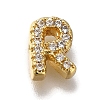 Rack Plating Brass Micro Pave Clear Cubic Zirconia Beads KK-G500-30G-R-1