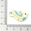 Real 18K Gold Plated Brass Enamel Robin Bird Pendants KK-L224-060G-02-3