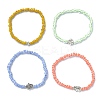 Glass Seed & Alloy Beaded Stretch Bracelets BJEW-JB09511-1