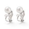 304 Stainless Steel Clip-on Earring Findings with Imitation Pearl Plastic Beaded LS-STAS-H216-03C-P-2