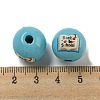 Printed Wood European Beads WOOD-L020-D16-3